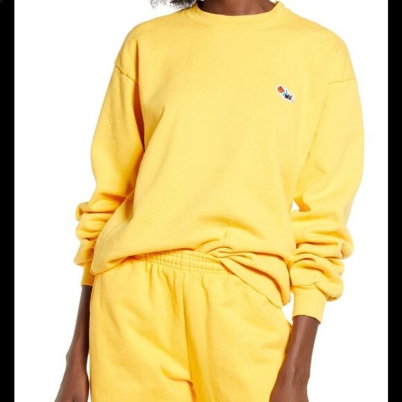 Me. Melody Eh$ani mustard crew hens yellow-mustard sweatshirt - Picture 1 of 8